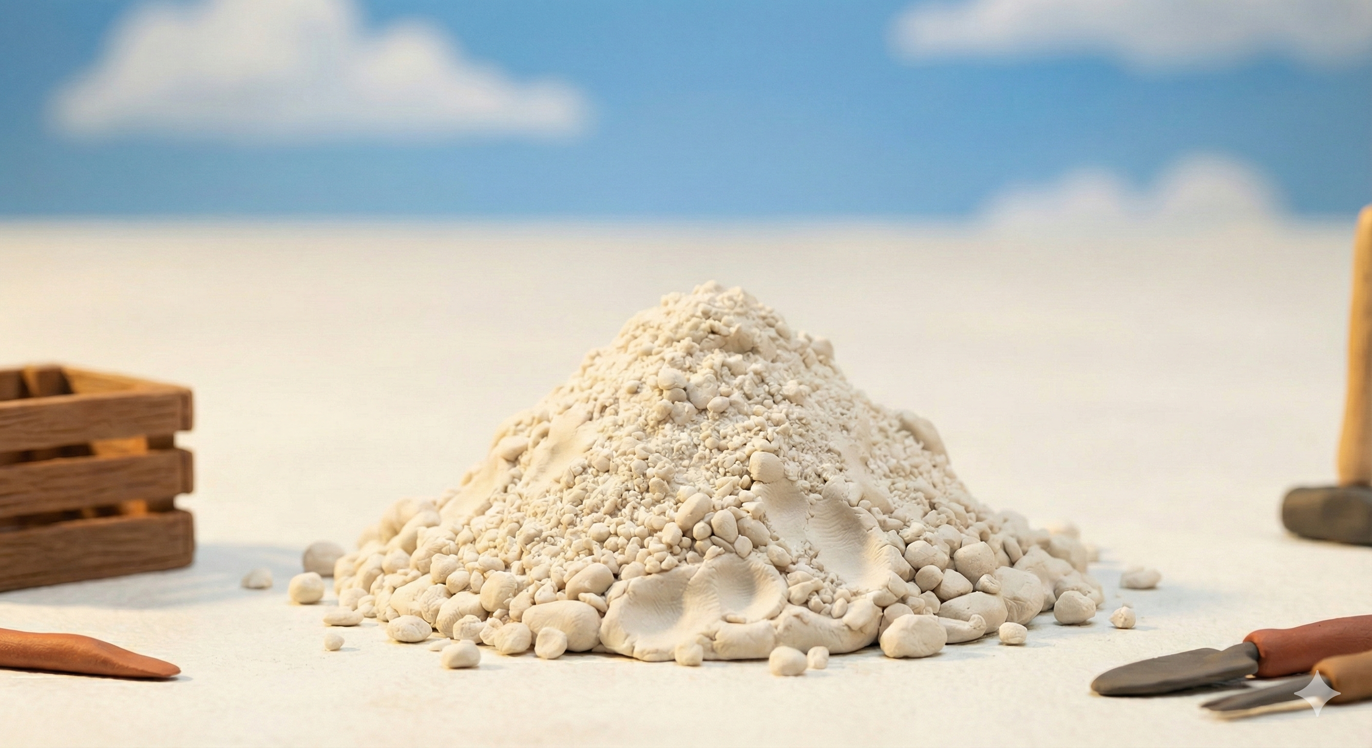 Claymation mound of L-arginine powder